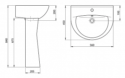 Умывальник с пьед."Виктория" (пьедестал Воротынский) (Воротынск) 
