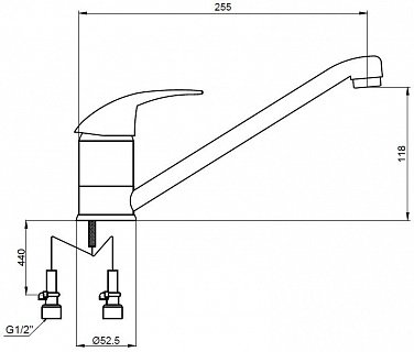 Смес д/кухни Kaiser Magistro песочный мрамор ф40 (14133-6)
