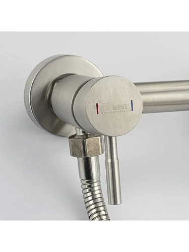 GFmark Смеситель гигиенический настенный САТИН из нержавеющей стали (2048) 