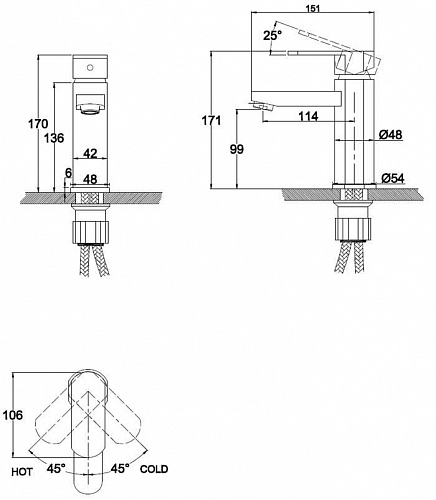 Смес д/раковины Kaiser Sonat бронза (34011-1Br)
