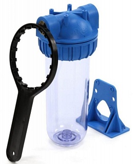 Колба Big Blue 10" ИТА-30ВВ 1" синяя, в комп.ключ, кронштейн F20130