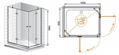 ДУШЕВОЙ УГОЛОК CEZARES VERONA AH-2 120/100-C-Cr