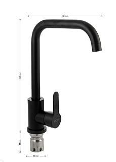 MAGNUS Смеситель д/кухни, ЧЕРНЫЙ из нерж ст марка 304 код 9202