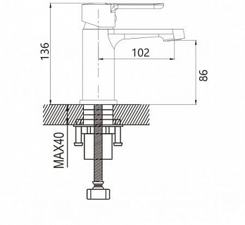 Смеситель д/раковины SHEVANIK черный S8101Н