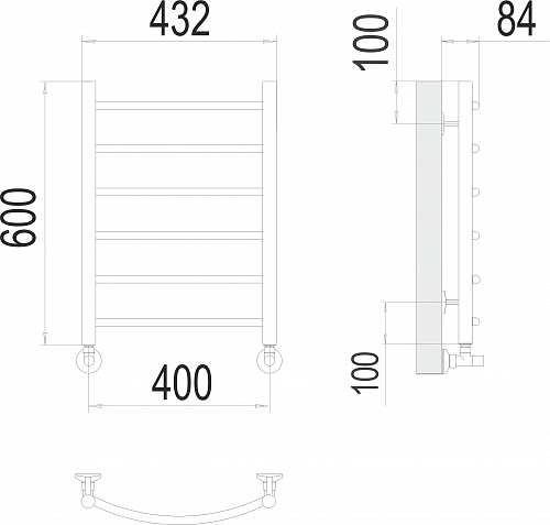 Полотенцесушитель 400х600 П6 "Классик" TERMINUS 
