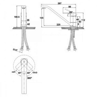 Смес д/кухни Kaiser Sonat песочный мрамор (34033-1SBG) 