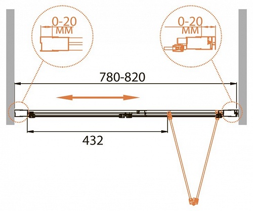 ДУШЕВАЯ ДВЕРЬ В НИШУ CEZARES RELAX-BS 80-C-Bi