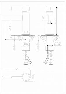 Смеситель д/умывальника PERS картр.d35  хром/черный 35-04Р ARGO 41946