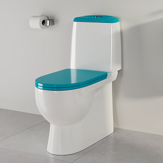 Унитаз-компакт "BESTComfort Бирюзовый " сиденье мультилифт (Самара) АКЦИЯ!