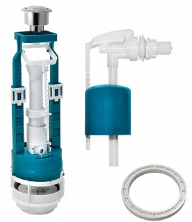 Арматура д/унитаза 1/2" боковая подводка, кнопка хром ИНКОЭР  И-СБ1-БпрН-А-В Р (406352)