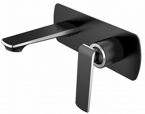 Смеситель д/раковины Haiba HB80548-7 настенный черный/хром