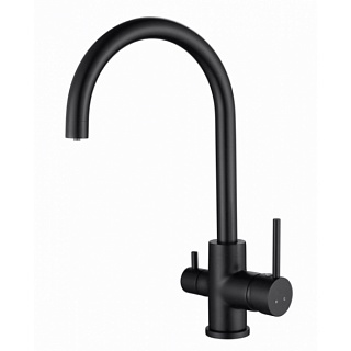 Смес д/кухни Kaiser Merkur бок под фильтр R-излив ф35 (черный матов (26744-9)