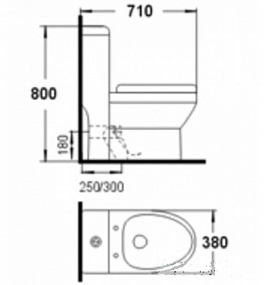 Унитаз моноблок 800-2806D/2012D MELANA