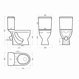 Унитаз-компакт "Стандарт" (эконом/стандарт) в комплекте  Самара