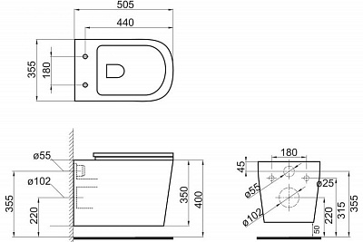 Унитаз подвесной BelBagno "VENETO" безободковый + сид. м/лифт (BB132CHR + BB132SC)