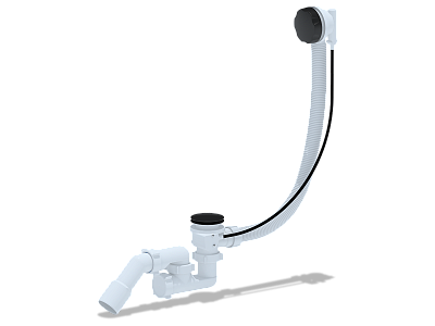 Обвязка для ванны полуавтомат с сифоном ЧЕРНЫЙ Ани пласт EM321BL (4)