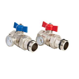 Кран шаровой прямой  с полусгоном   с термометром 1"   ViEiR   VR1102  (20)