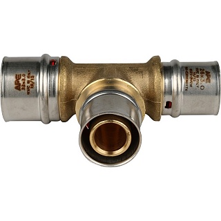 Тройник переходной 32х26х26 для металлопластиковых труб прессовой SFP-0005-322626 STOUT