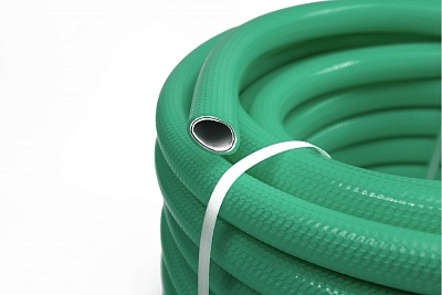 Шланг поливочный пятислойн. "ПОТОК200" 3/4" 5-ти слойный, арм,зеленый (бухта 50м) 19-50 СКИДКА 20% ВСЕМ
