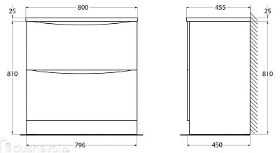 Комплект мебели 80 "ACQUA-800-2C-PIA Rovere Rustico" напольная 2 ящ. BELBAGNO (ум.BB800/455-LV-MR-ALR) 