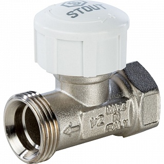 Клапан д/радиатора 1/2" термостатический прямой  (1/20) (SVT 0001 000015) STOUT