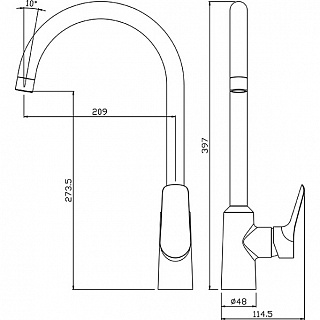 Смеситель д/кухни SELENA картридж d35 3503 ARGO 41983  