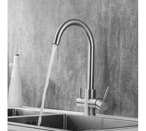 Смеситель д/кухни SHEVANIK с фильтром нерж S168B