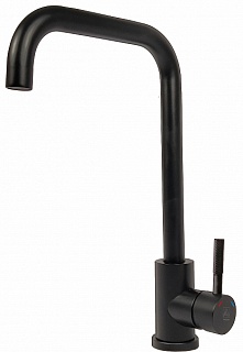 Смеситель д/кухни SOLID d35 черный Г-образный нерж., гайка 3508 ARGO 43327