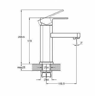 Смеситель д/раковины G-lauf (NEB1-A123/LEB-1123) ф35 