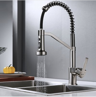 Смеситель д/кухни SHEVANIK гибкий излив сатин  S963L