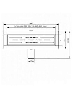 Водоотводящий желоб  400 мм с сухим затвором Vieir   DL40  VIEIR (4)