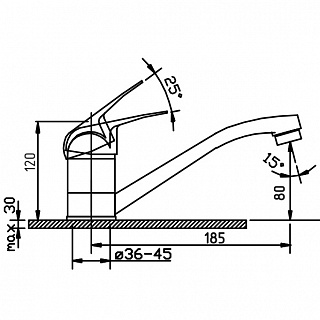 Смеситель д/кухни ECHO картридж d40 на гайке 4002N ARGO 27805/ 44147  
