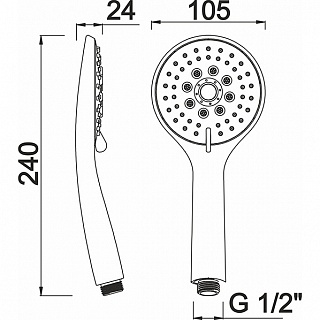 Лейка д/душа ARGO 5-ти позиц. СHERRY  хром. пласт. дисковый подвес 20 1504 Р 