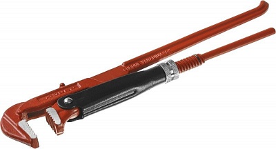 Ключ трубный рычажный ЗУБР "МАСТЕР", прямые губки, цельноков., Сr-V, № 0, 3/4" (27314-0) 