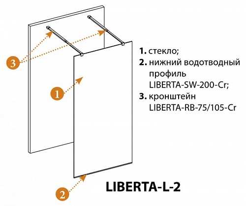 ДУШЕВАЯ ПЕРЕГОРОДКА CEZARES LIBERTA-L-2 120-C-Cr