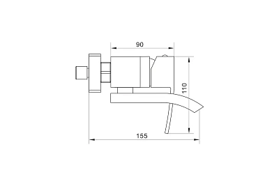 Смеситель д/ванны к/н  ROSE черный R1552H