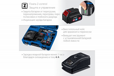 ЗУБР 20В, 2 АКБ (4Ач), в кейсе, дрель-шуруповерт, Профессионал. DL-201-42 ВЫГОДА