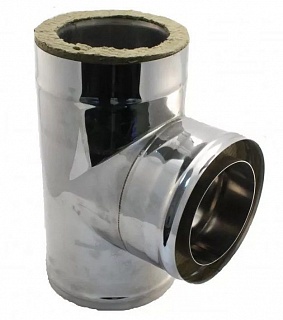 Сэндвич-тройник 90 н/ж.0,8мм + оц.ст. ф115х200