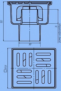 Трап верт Ду-50 с решеткой из пластика 10*10 Ани ТА5204 (16)