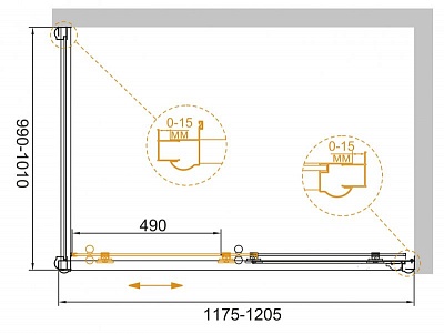 ДУШЕВОЙ УГОЛОК CEZARES GIUBILEO-AH-1-120/100-SCORREVOLE-C-Br