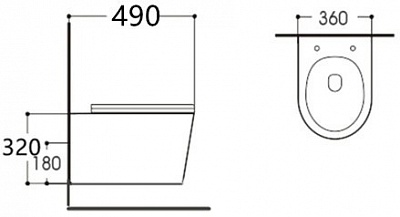 Унитаз подвесной AQUATEK ВЕГА безободковый сид.slim с м/л  AQ1905-00