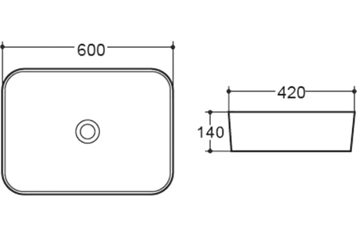 Умывальник Vincea VBS-304 белая накладная 600x420x140