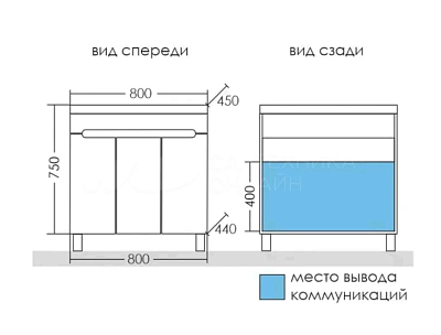 Комплект мебели 80 "Лондон-80" напольная 3 двери СанТа (ум.Фостер-80)