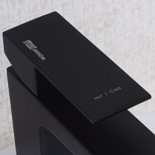 Смеситель д/умывальника "Abens" (2003H) высокий черный  WasserKraft