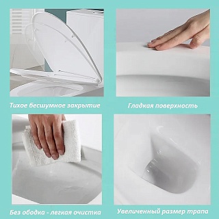 Унитаз подвесной Cerutti  SPA "ORLTER Aria Tornado" безободковый сид.дюропл. м/лифт CT9955