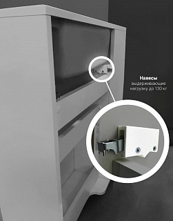 Комплект мебели 50 "Stretto-50" подвес., белый глян. 1 ДВ 1 Марка (ум.Акриловый+сифон+донный клапан)