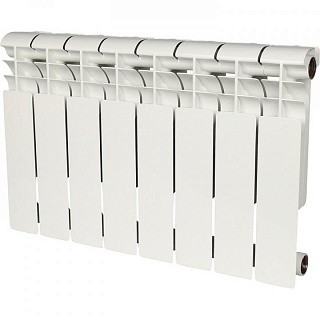 Радиатор бимет. Rommer Profi BM350 7 сек (RAL9016)  