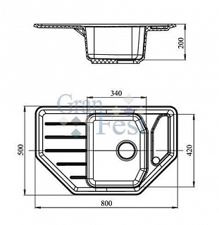 Кухонная мойка Granfest Corner GF-C800E