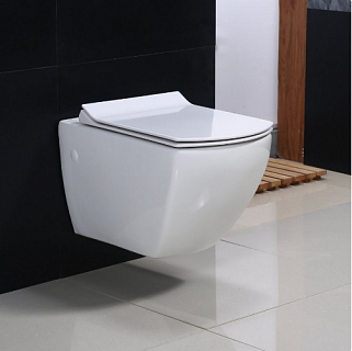 Унитаз подвесной Belbagno "CARINA" безободк. с сид. м/л (ВB514CHR + BB1077SC) 