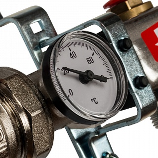 Коллектор 3-вых. нерж.ст. с кранами, терм., воздухоотв.. (SMS 0907 000003) STOUT